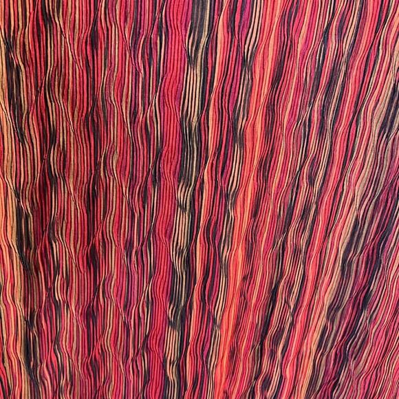 Helene Blake Vintage Striped Layered Midi Dress Red Black Textured Plus Size 16 - Picture 4 of 10